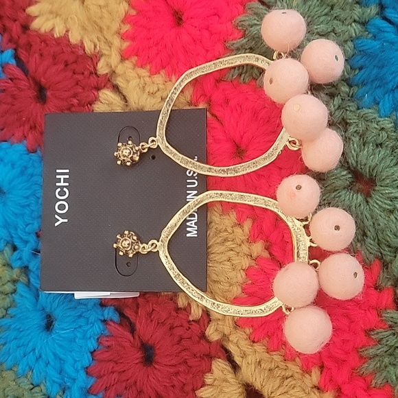 Yochi Organic Hoops With Pompoms - Picture 4 of 4